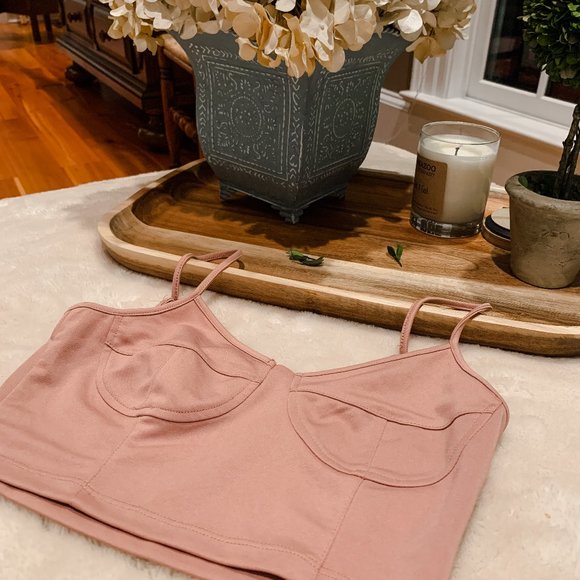 Charlotte Russe Tops - Pastel Pink Bustier Crop Top